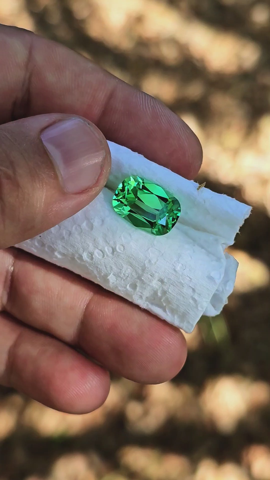 Djeva Green Lab Sapphire, Antique Long Cushion Cut, 8.8 Carats