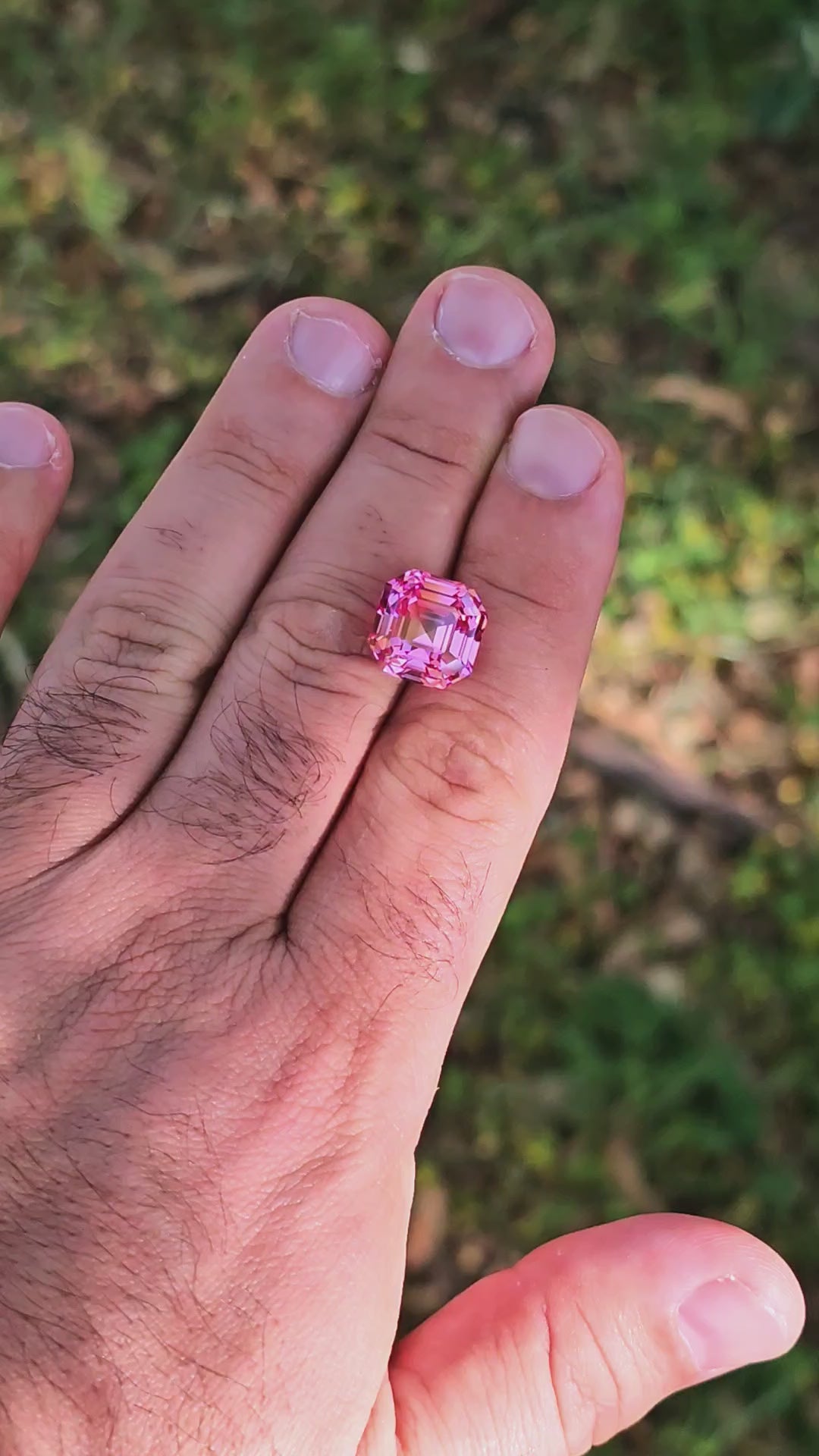 Light Pink-Orange Padparadscha Lab Sapphire, Asscher Cut, 15.12 Carats