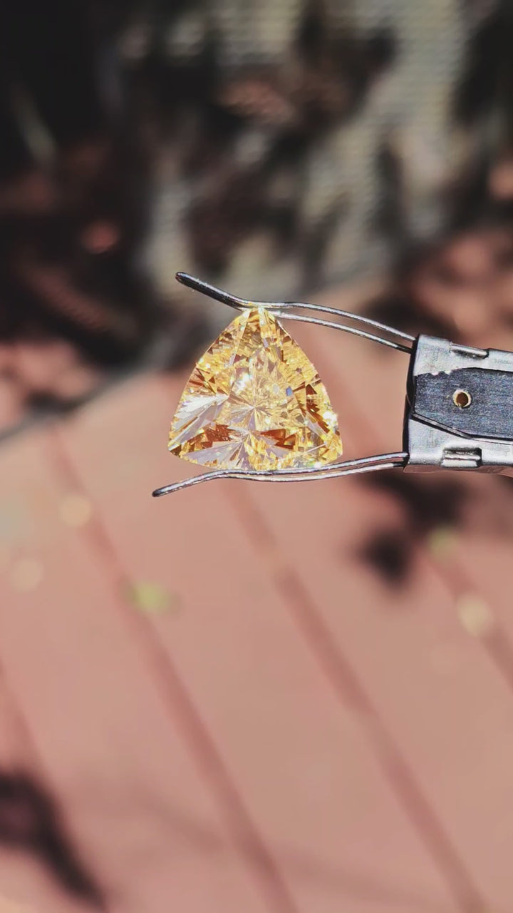 Experimental Samarium YAG, Trillian Internal Reflections Cut, 26.6 Carats