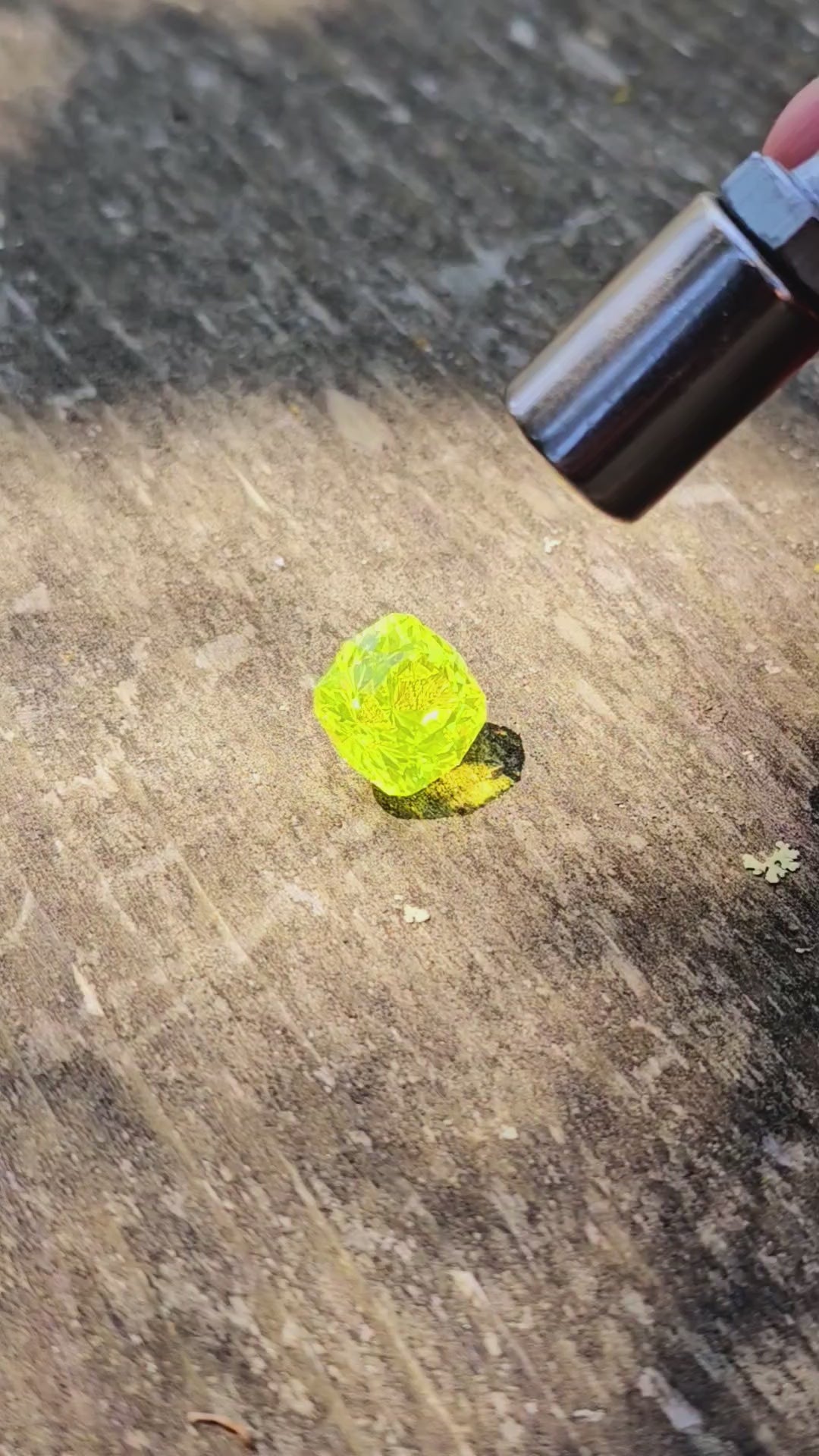 "Ultra" Glow In The Dark Lab Garnet, House Of Sylas Cushion Cut, 19.1 Carats