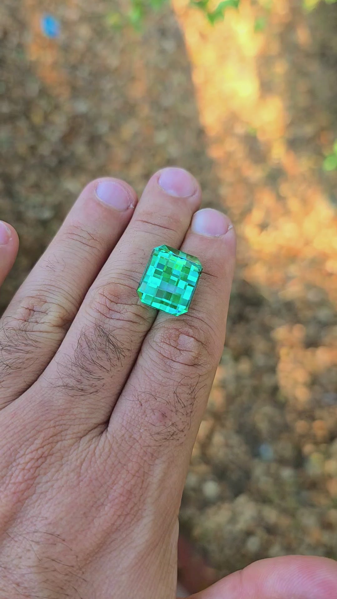 Repurposed Teal "Paraiba" YAG, Pixel Rectangle Cut, 30.26 Carats
