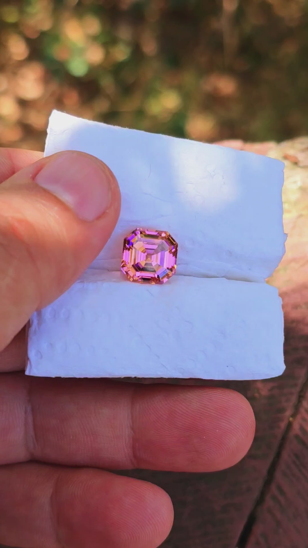 High Concentration Padparadscha Erbium YAG, Asscher Cut, 10.45 Carats