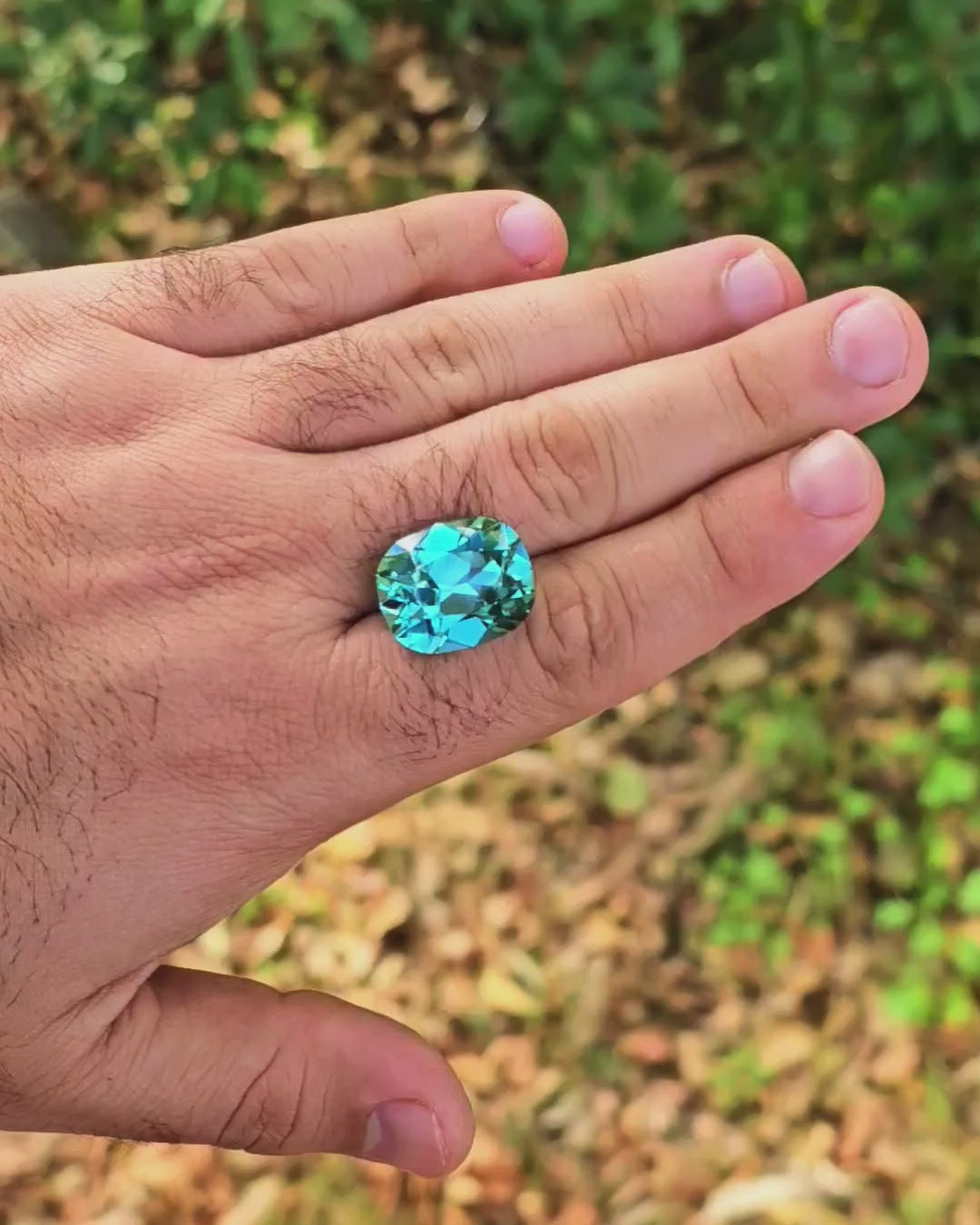 Cobalt Teal Lab Sapphire, Antique Long Cushion Cut, 30.2 Carats