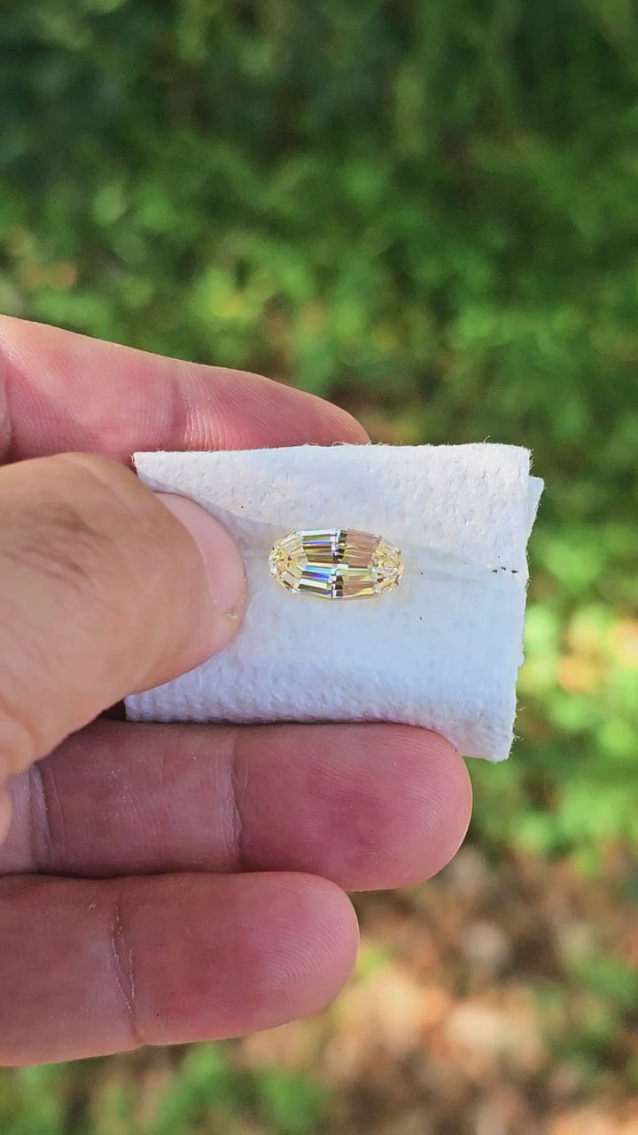 Experimental Samarium YAG, Long Step Oval Cut, 4.79 Carats
