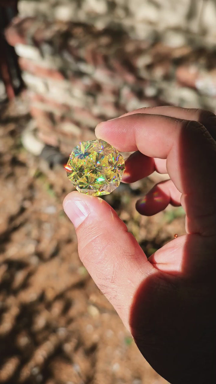 White Rutile 🌈🍭🦄, Gnome's Geode Cut, 106.05 Carats