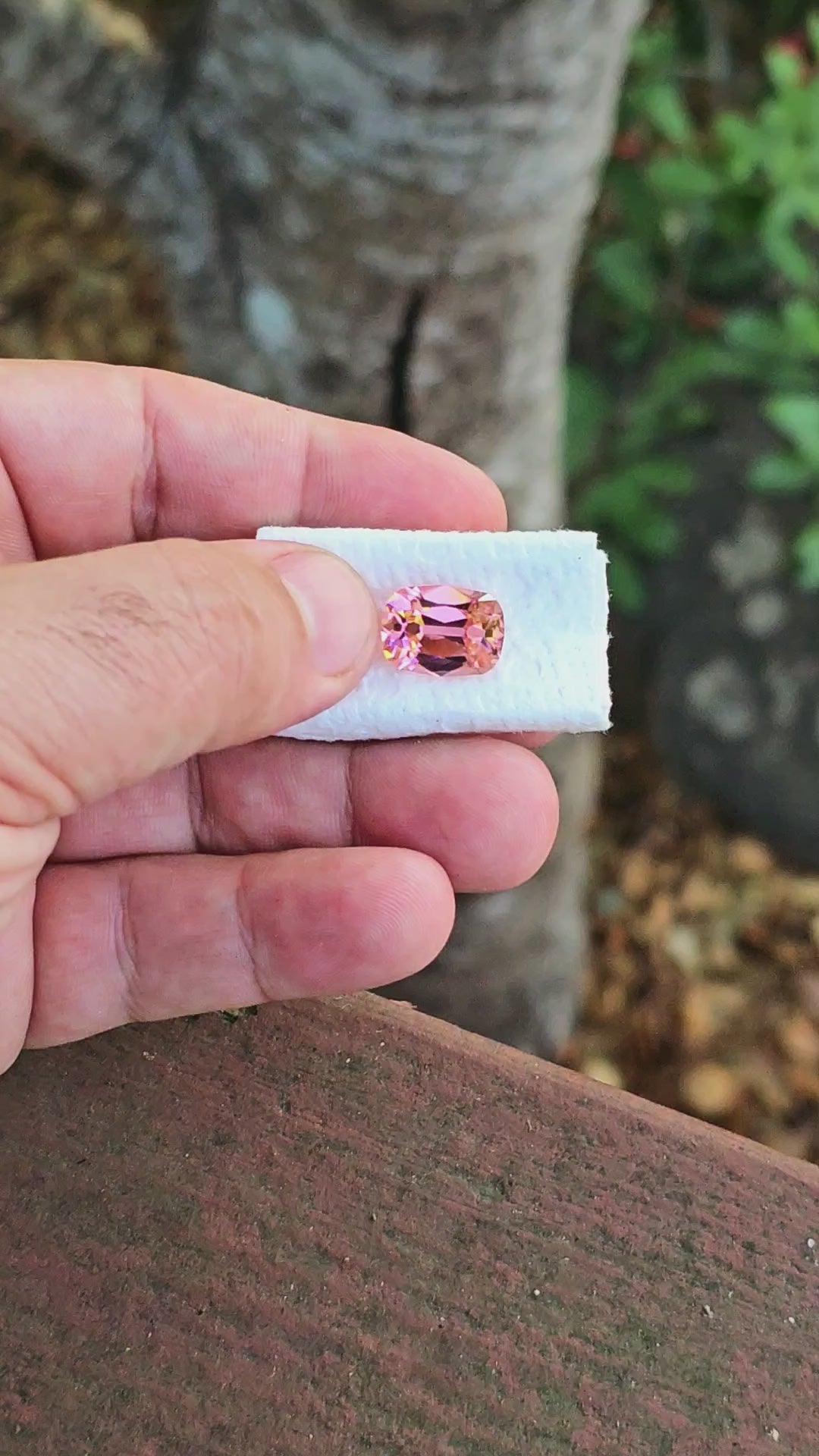 Padparadscha Erbium YAG, Antique Long Cushion Cut, 11.26 Carats