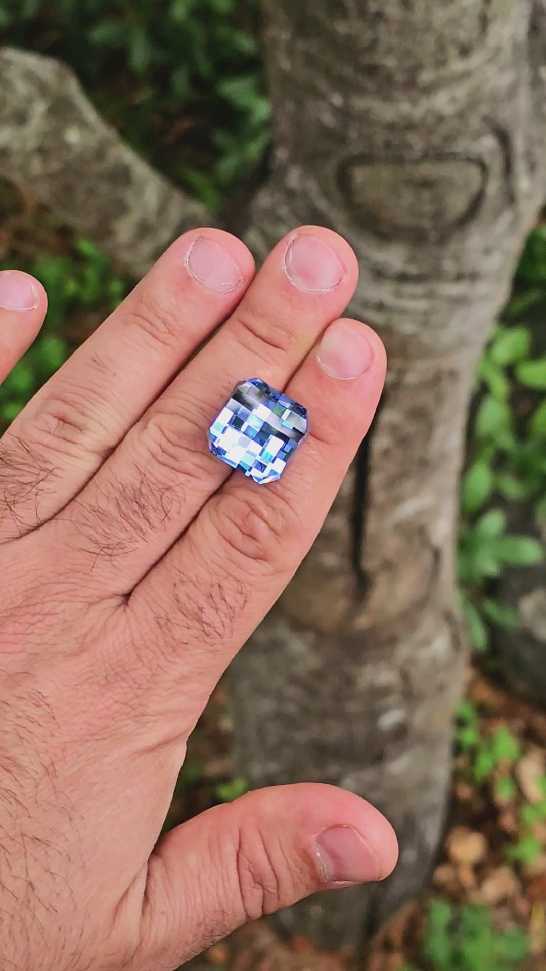 Light Cornflower Blue Lab Spinel, Pixel Square Cut, 25.52 Carats