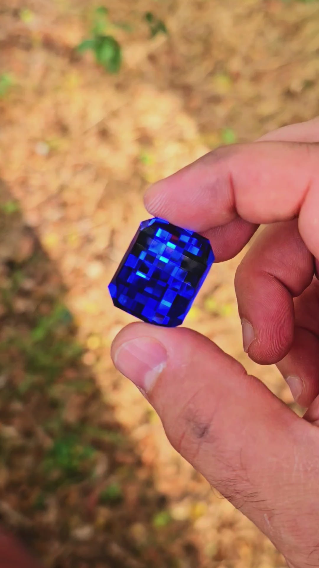 Djeva Fire Blue Lab Spinel, Pixel Rectangle Cut, 59.64 Carats