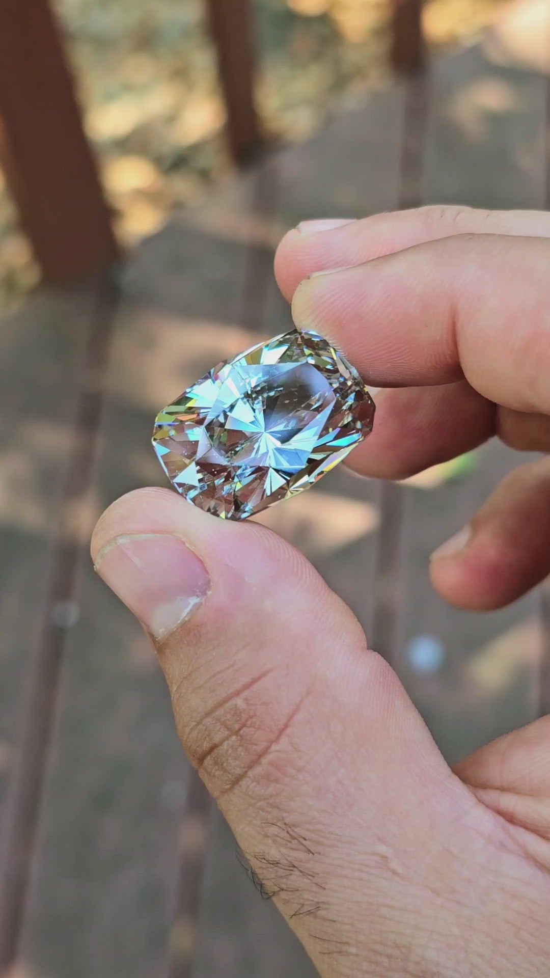 Experimental Grey to Blush Pink Lab Garnet, House Of Sylas Long Cushion Cut, 62 Carats