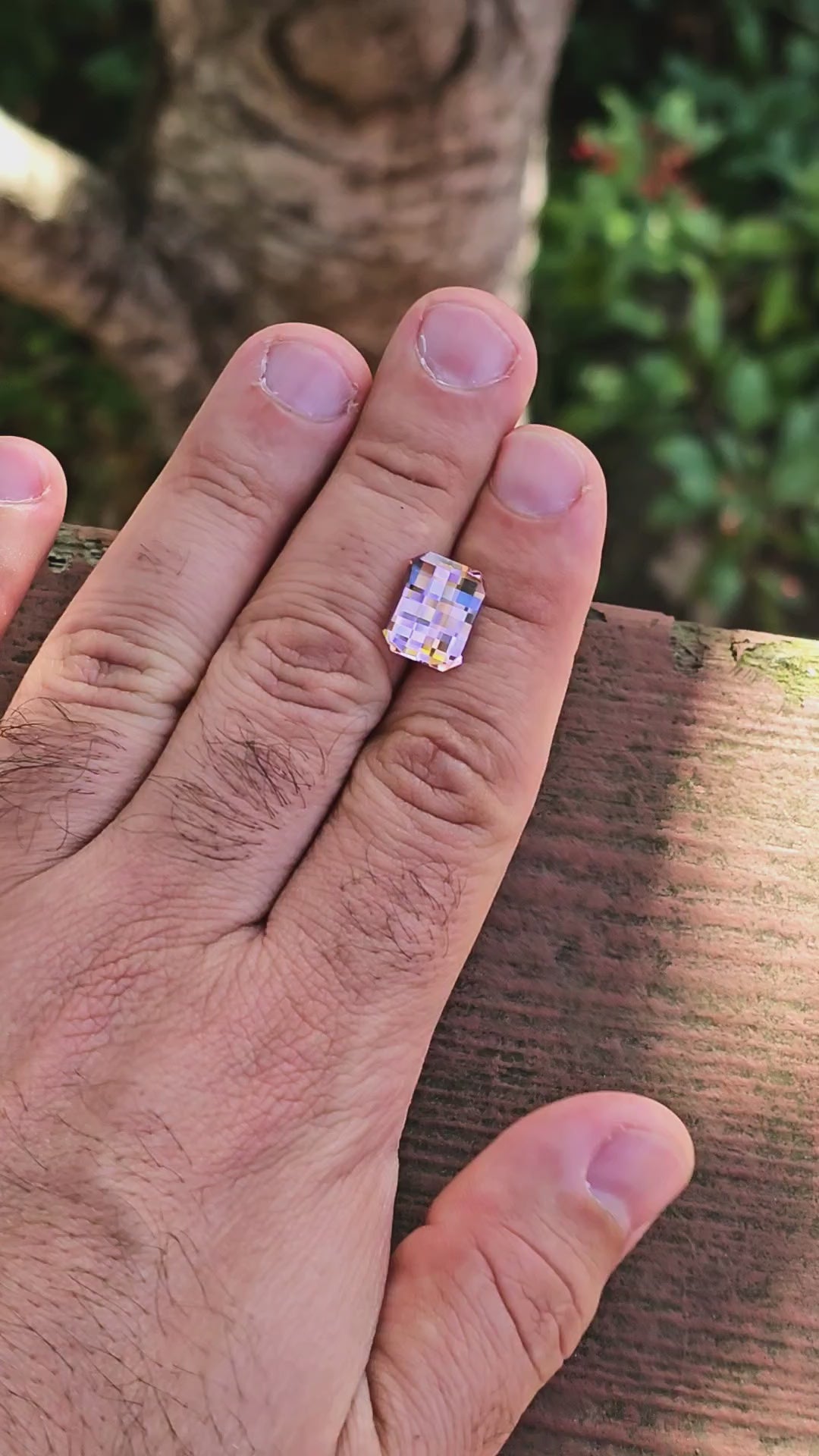 Padparadscha Erbium YAG, Pixel Rectangle Cut, 10.20 Carats