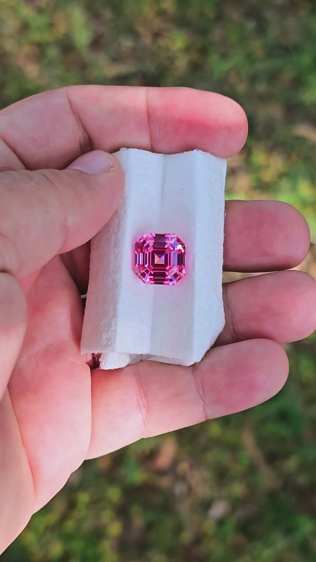 Light Pink-Orange Padparadscha Lab Sapphire, Asscher Cut, 15.12 Carats