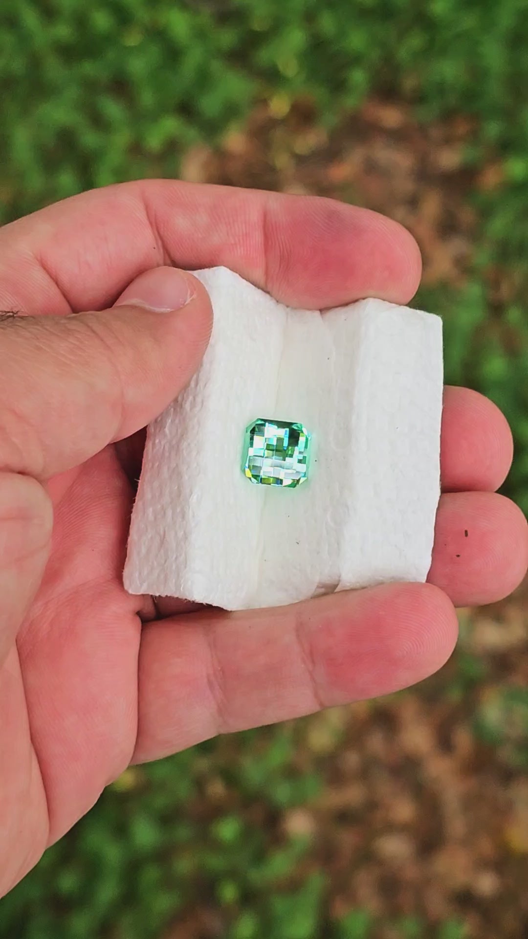 Teal "Paraiba" YAG, Pixel Square Cut, 7.99 Carats