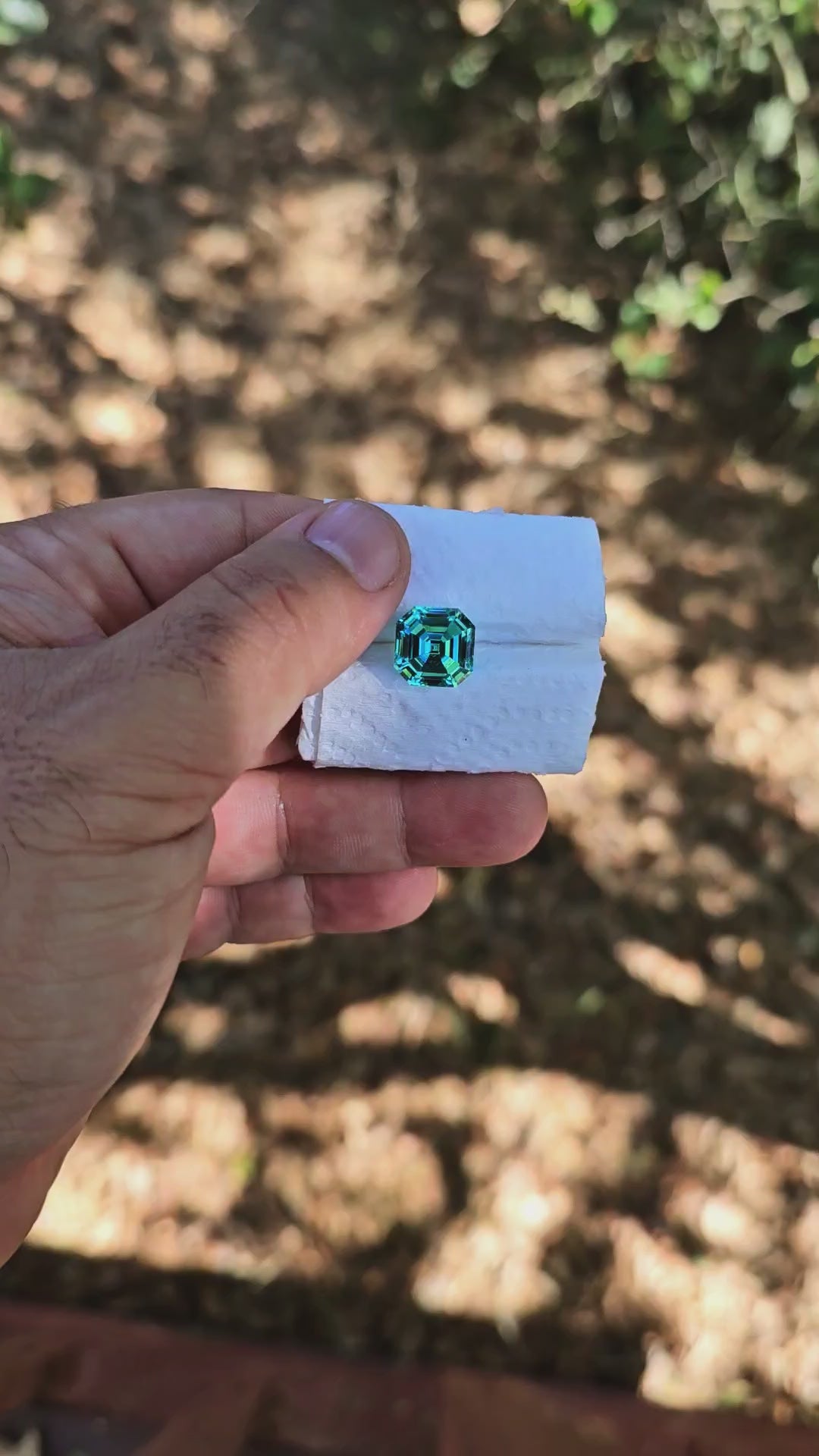 Teal "Paraiba" YAG, Asscher Cut, 14.85 Carats