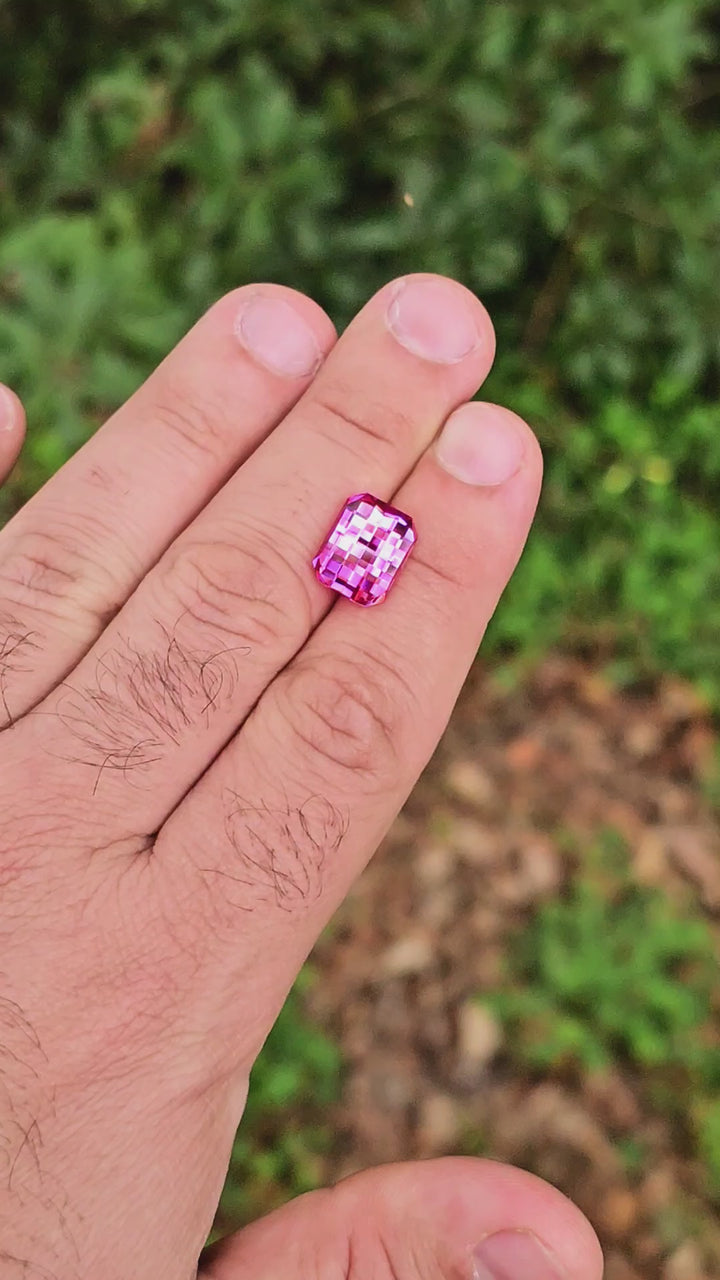 Star Wars Pink Laser Ruby, Pixel Rectangle Cut, 8.50 Carats