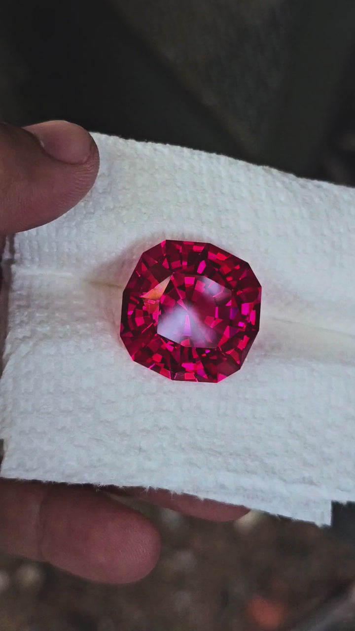 Jedi Color Czochralski Lab Spinel, House Of Sylas Step Cushion Cut, 71.3 Carats
