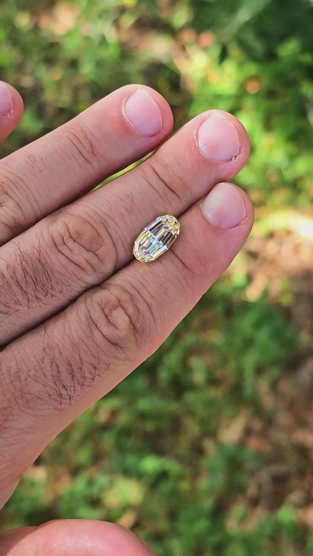 Experimental Samarium YAG, Long Step Oval Cut, 4.79 Carats