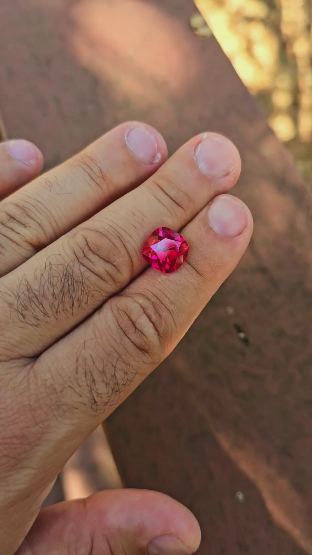 Pigeon Blood Lab Spinel, Antique Cushion Cut, 7.24 Carats