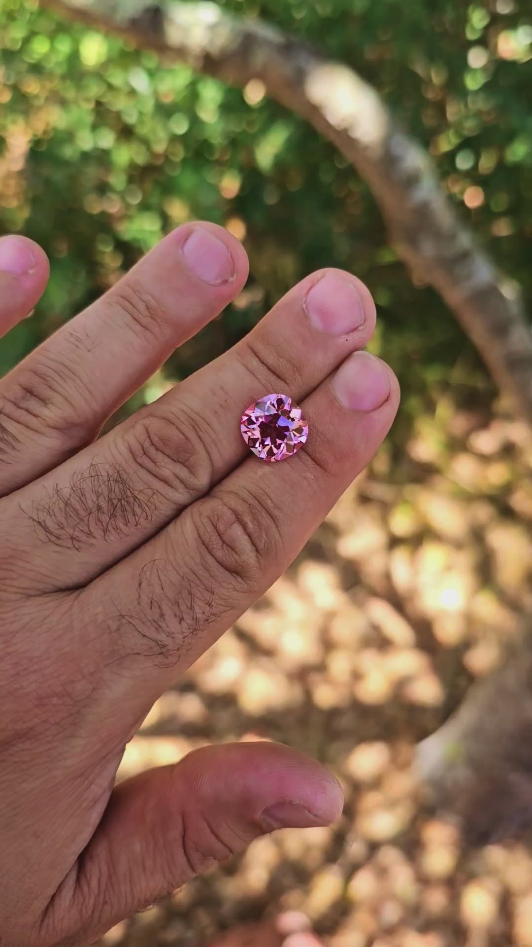 Light Pink Padparadscha Lab Sapphire, Antique Cushion Cut, 8.7 Carats