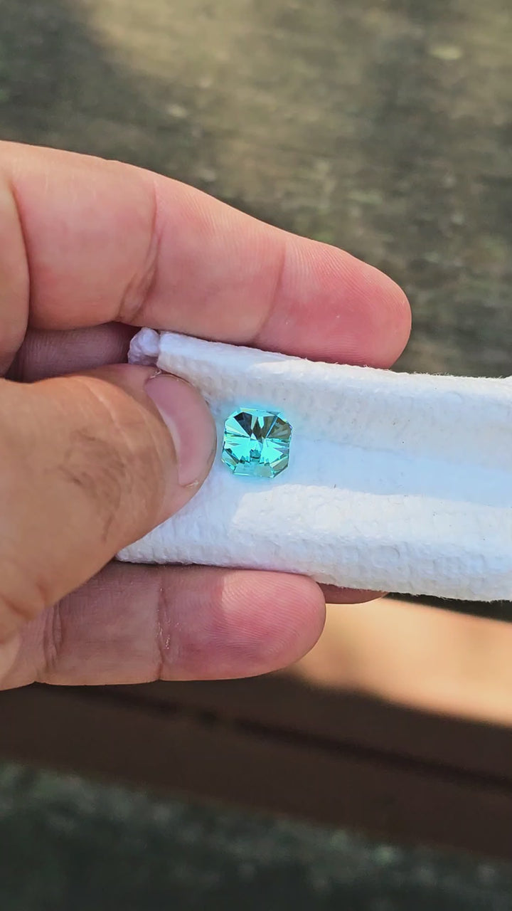 Teal "Paraiba" YAG, Tessellation Cut, 6.07 Carats