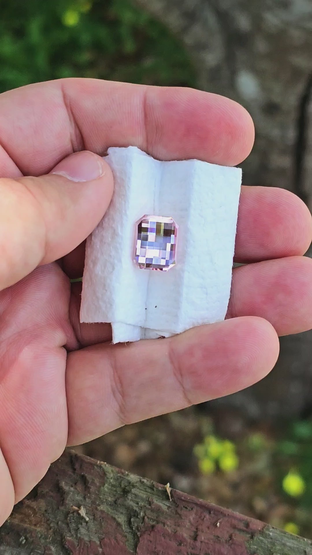 Lilac Purple Czochralski Lab Sapphire, Pixel Rectangle Cut, 7.80 Carats