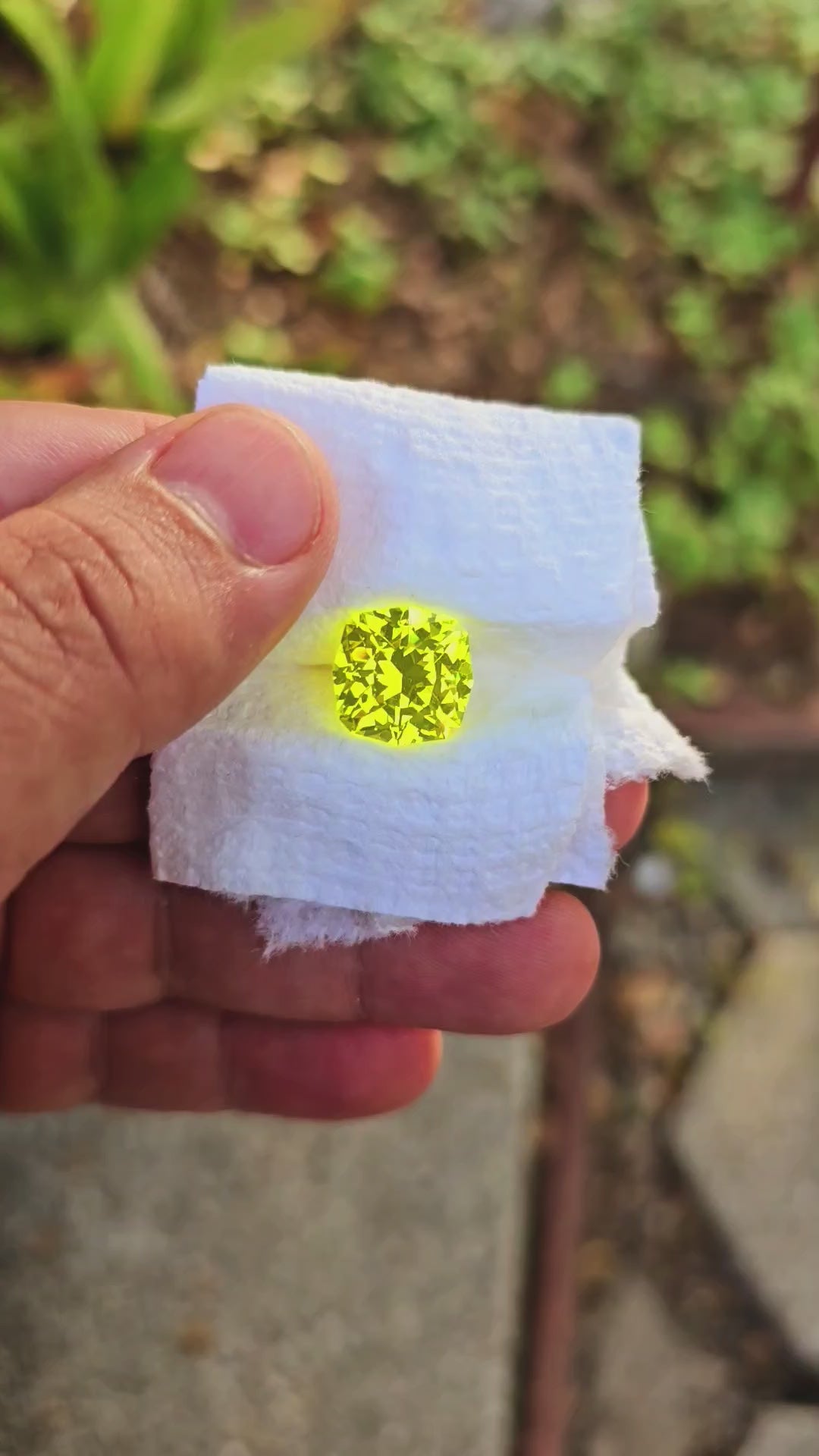 "Ultra" Glow In The Dark Lab Garnet, House Of Sylas Cushion Cut, 20 Carats