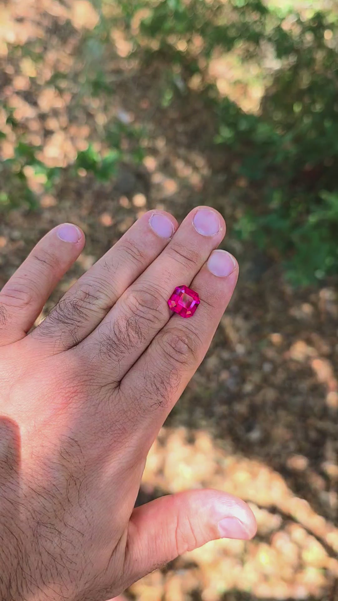 Fire Neon Pink Lab Sapphire, Asscher Cut, 8.68 Carats