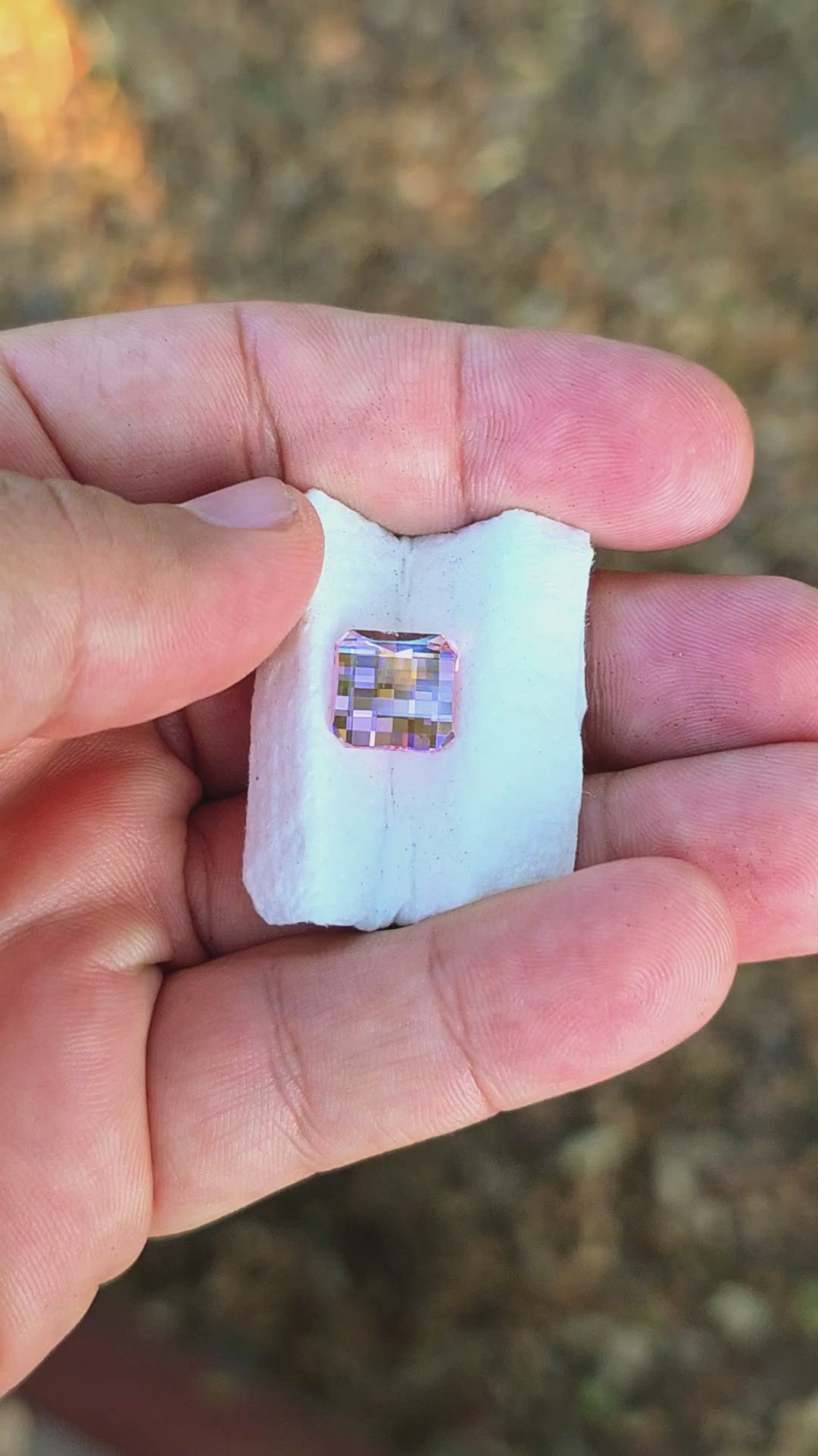 Soviet Era Padparadscha Erbium YAG, Pixel Square Cut, 8.46 Carats
