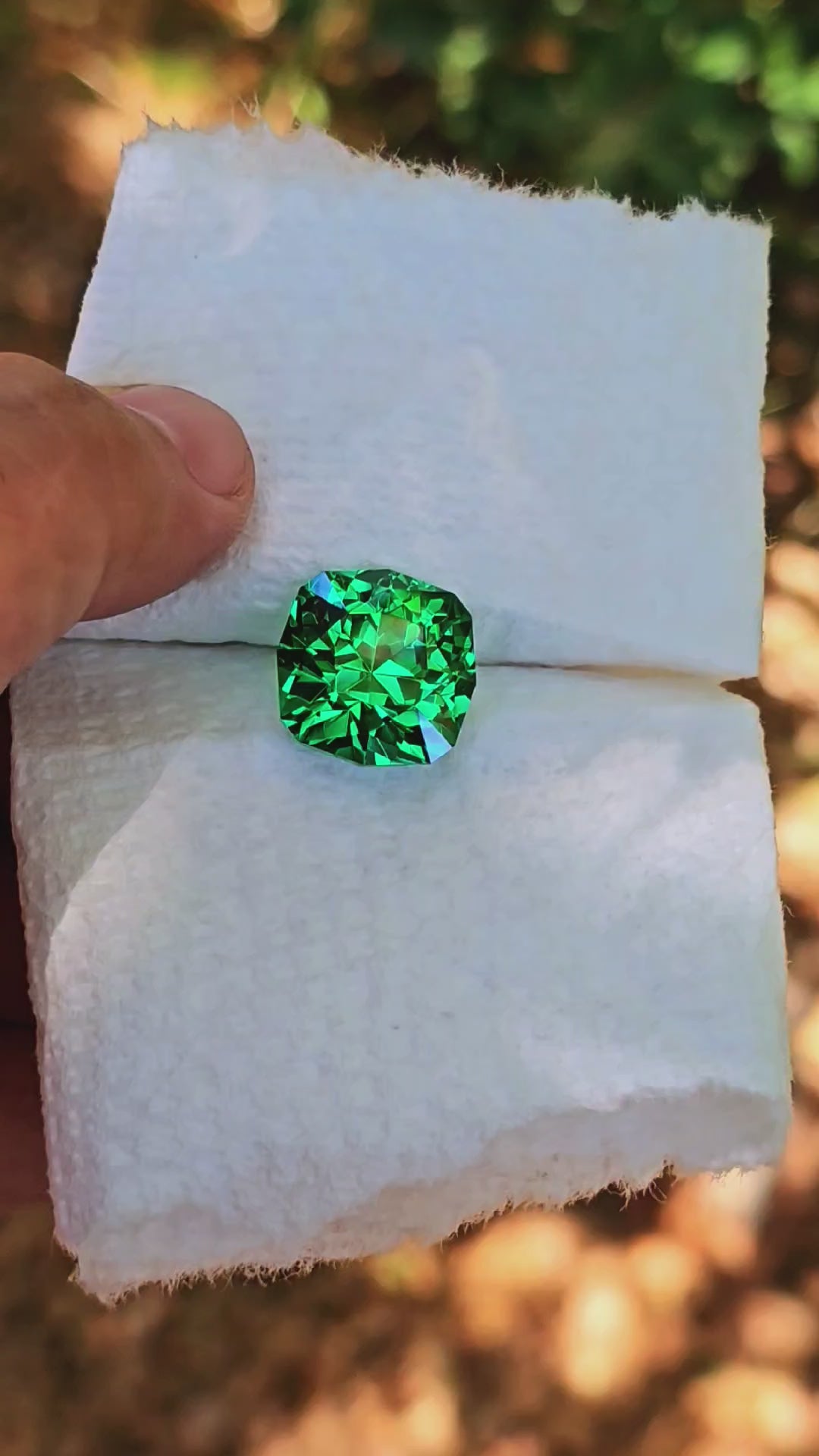 Vivid Green Vanadium YAG, House Of Sylas Cushion Cut, 35.5 Carats