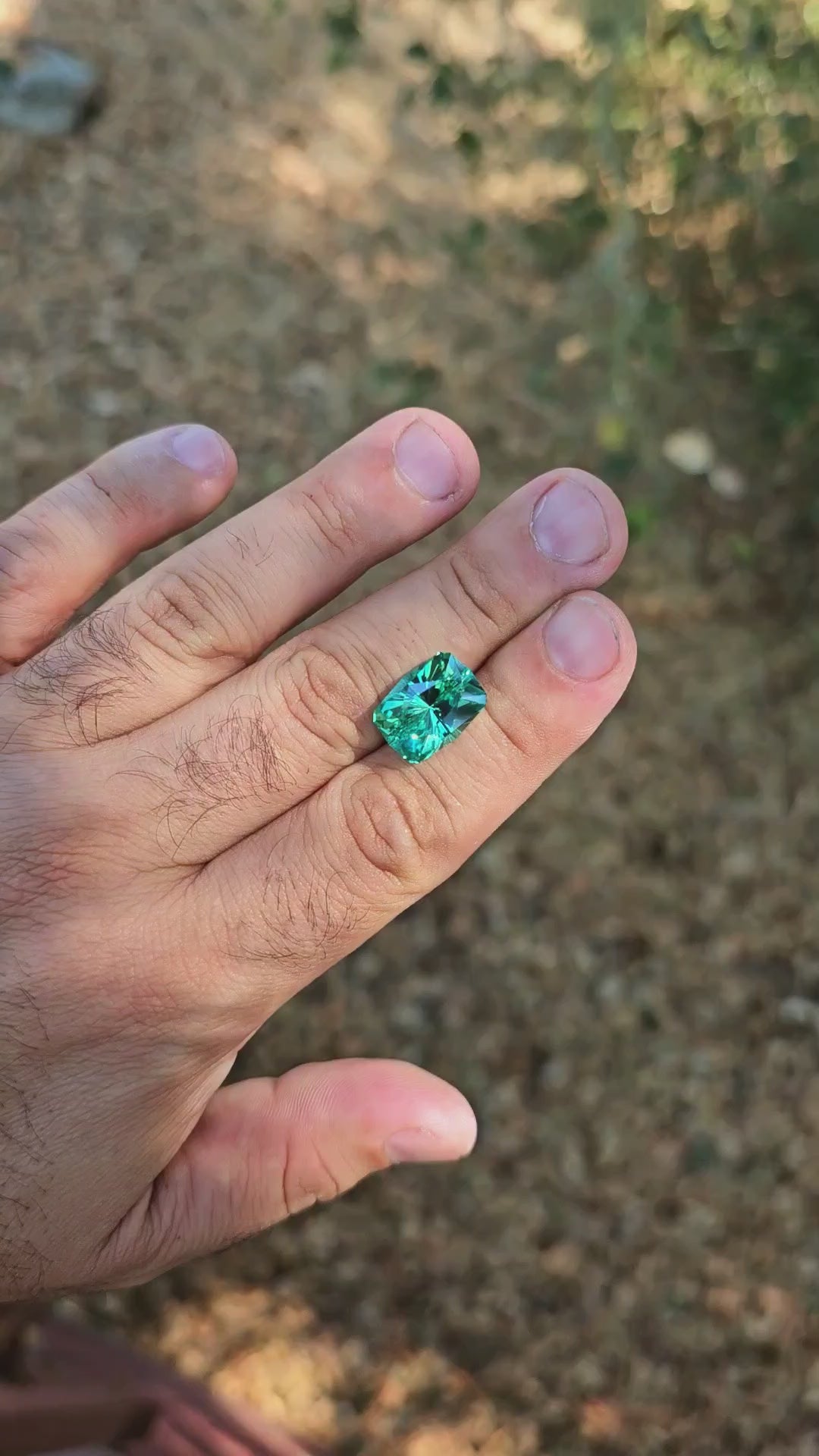 Bright Cobalt Teal Lab Sapphire, House Of Sylas Long Cushion Cut, 13.29 Carats