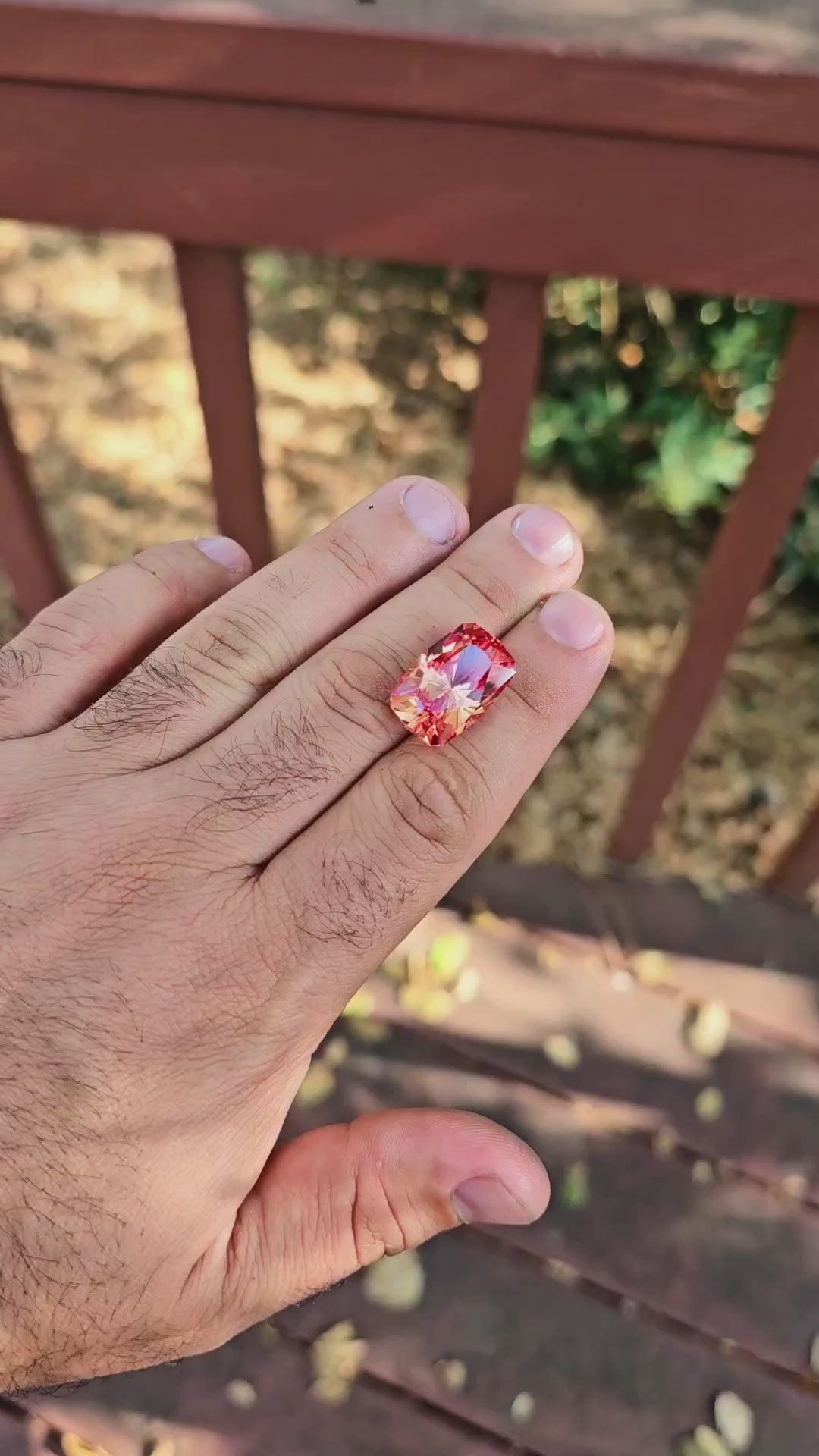 Light Orange Padparadscha Lab Sapphire, House Of Sylas Long Cushion Cut, 26.8 Carats