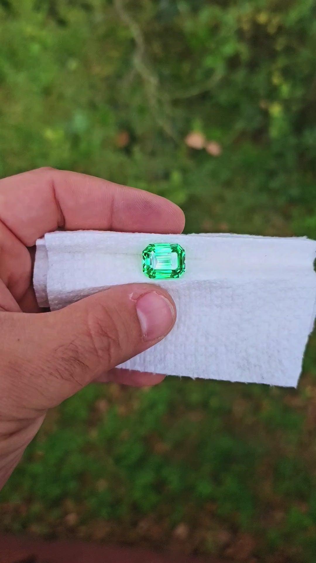 Vivid Green Vanadium YAG, Emerald Cut, 15.3 Carats