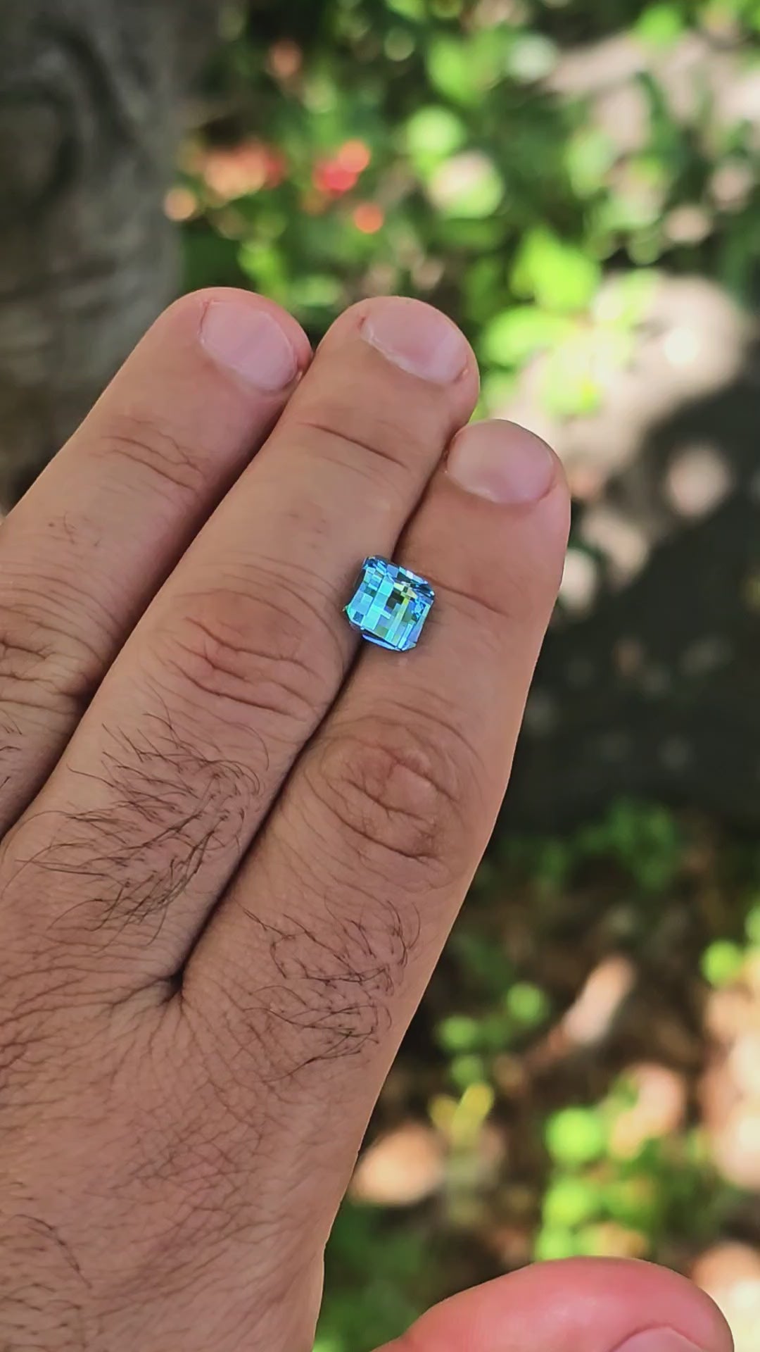 Blue Cobalt YAG, Pixel Square Cut, 4.08 Carats