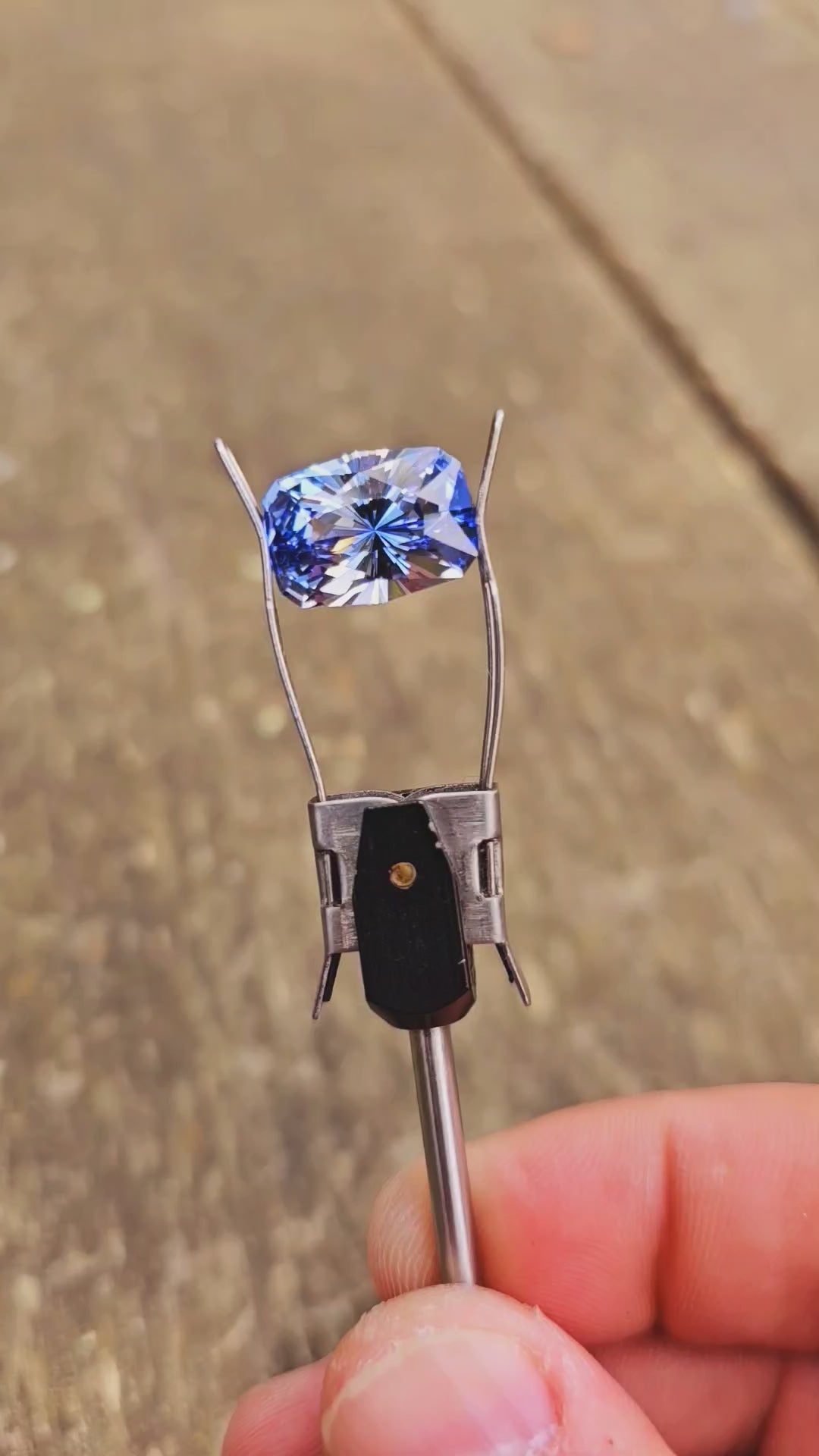 Steel Blue Lab Sapphire, House Of Sylas Long Cushion Cut,  10.2 Carats