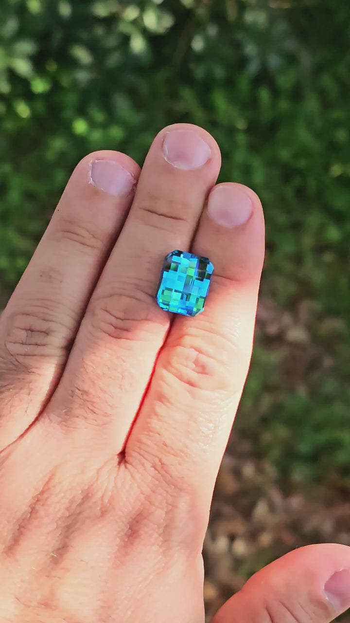 Blue Cobalt YAG, Pixel Rectangle Cut, 14.57 Carats