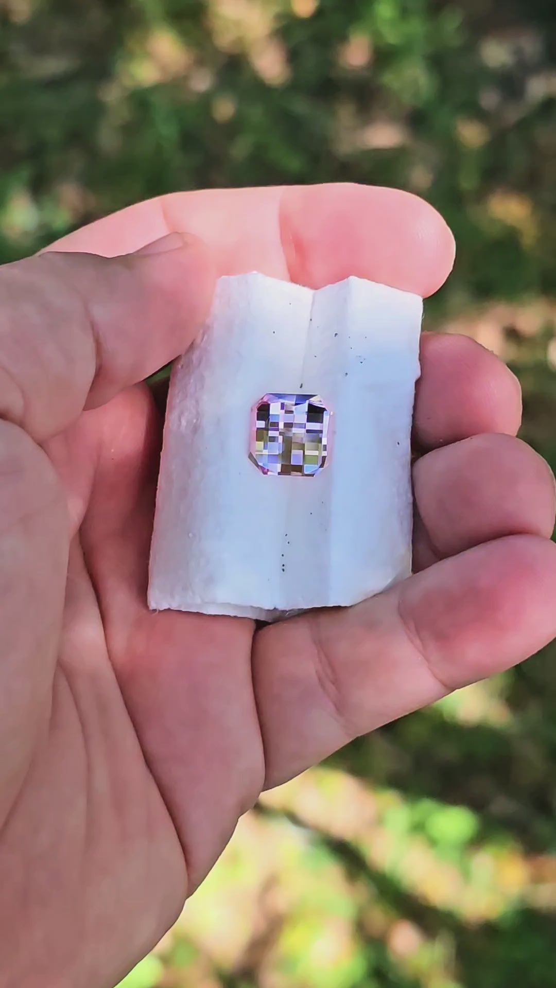 Lilac Purple Czochralski Lab Sapphire, Pixel Square Cut, 8.98 Carats