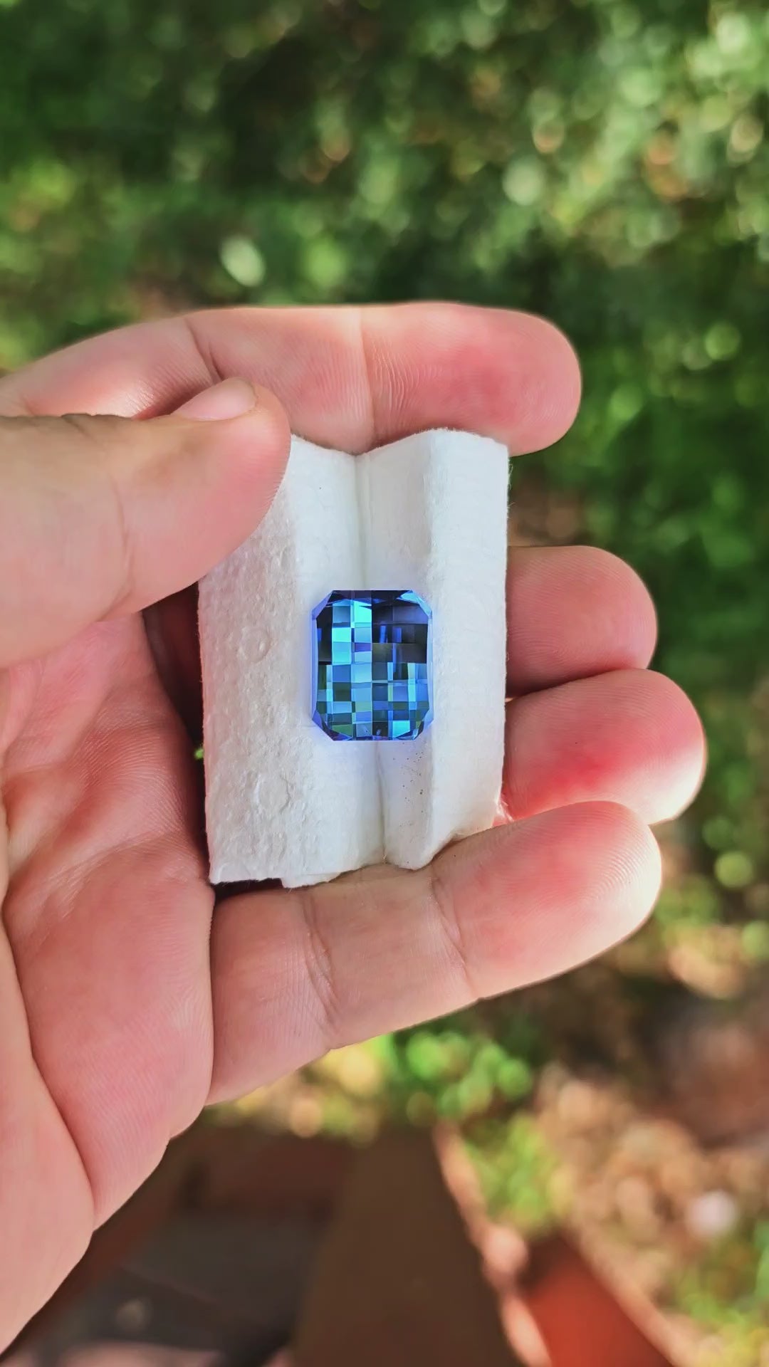 Cornflower Blue Lab Spinel, Pixel Rectangle Cut, 16.22 Carats