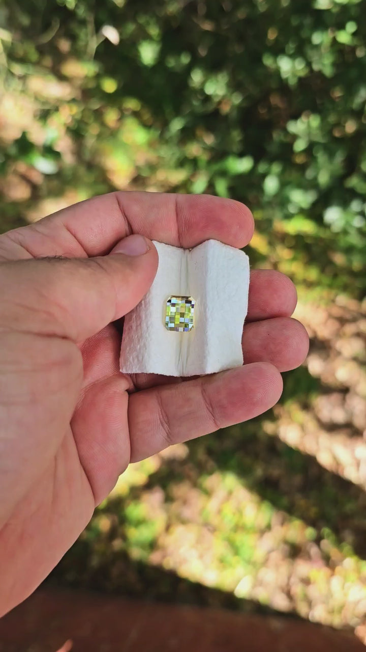 Experimental Samarium YAG, Pixel Rectangle Cut, 7.38 Carats