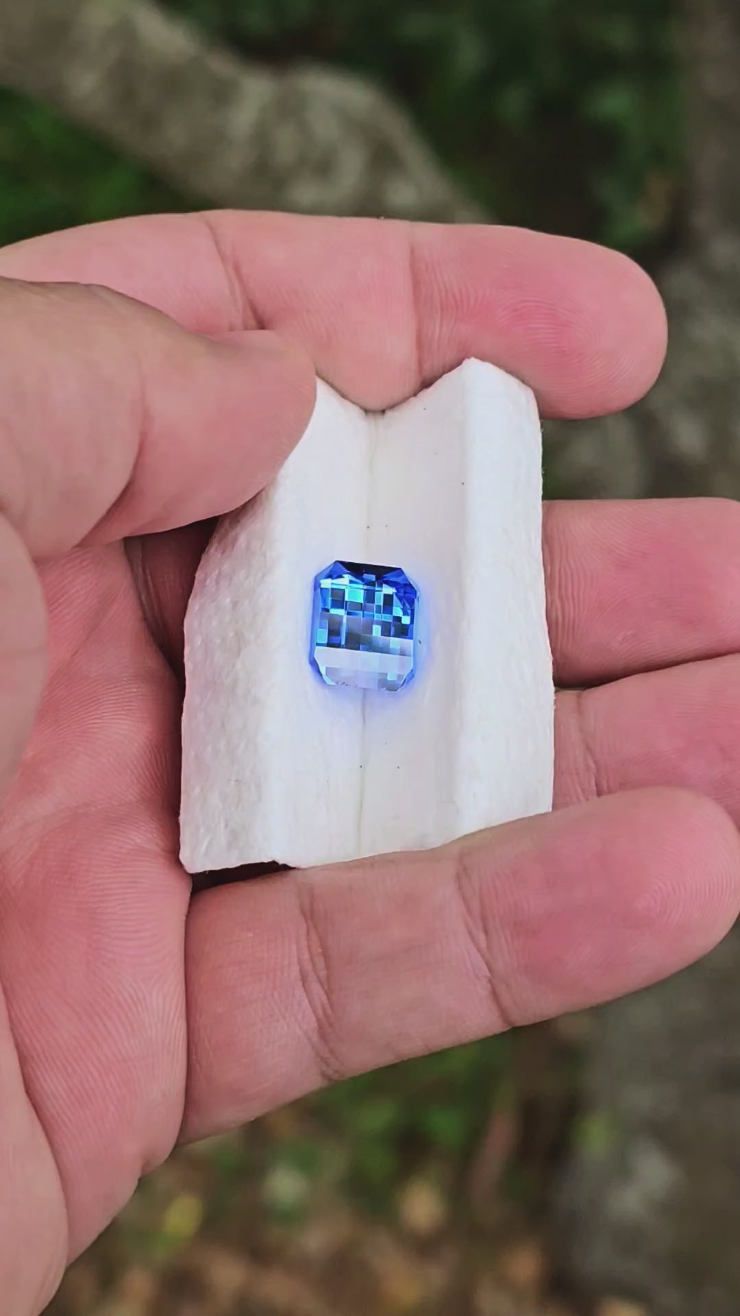Vivid Blue Lab Spinel, Pixel Rectangle Cut, 6.81 Carats
