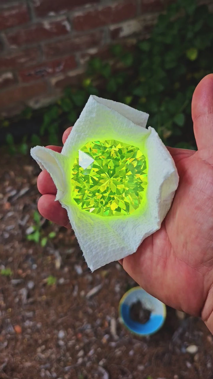 Green LuAG, House Of Sylas Cushion Cut, 1351.1 Carats