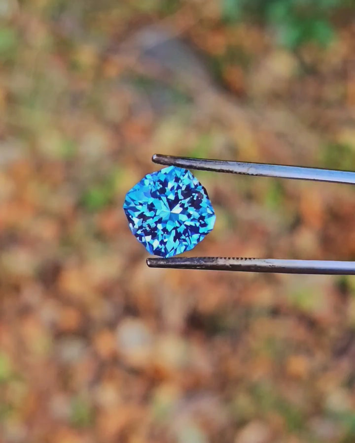 Cerulean Blue Lab Sapphire, House Of Sylas Cushion Cut, 7.5 Carats