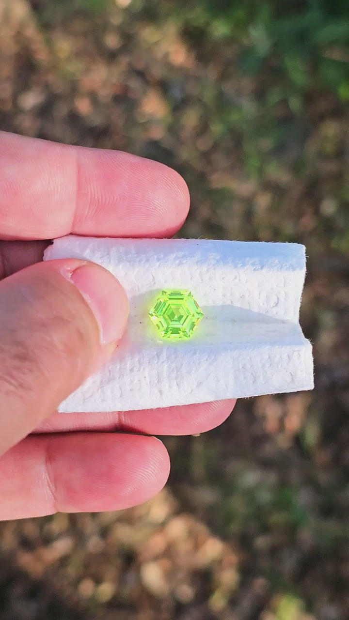 Green LuAG, Hexagon Step Cut, 6.65 Carats
