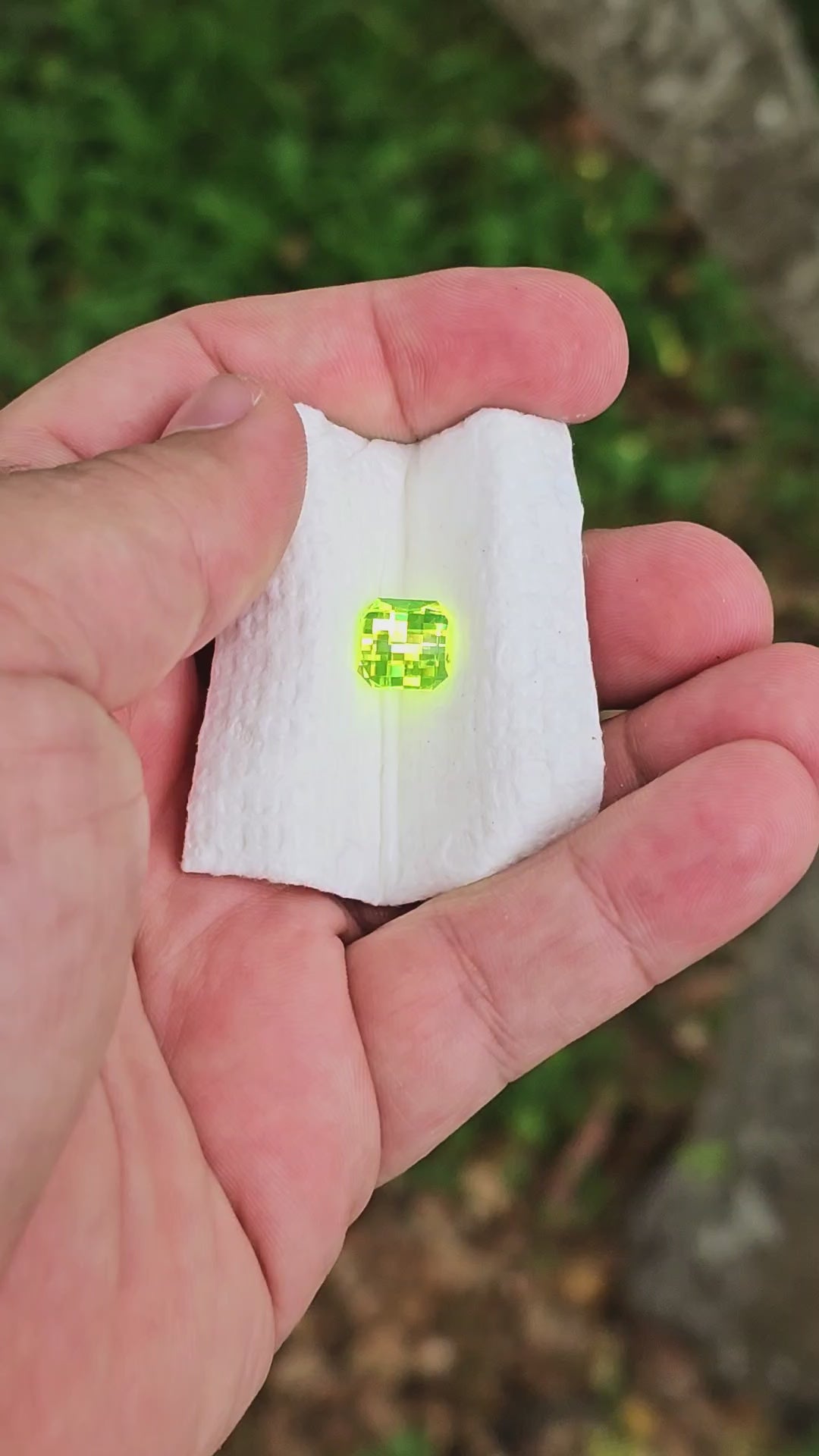 Green LuAG, Pixel Square Cut, 8.33 Carats