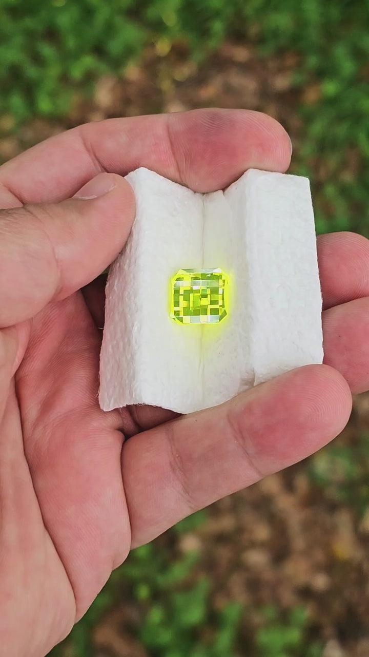 Cerium Doped YAG, Pixel Square Cut, 12.06 Carats