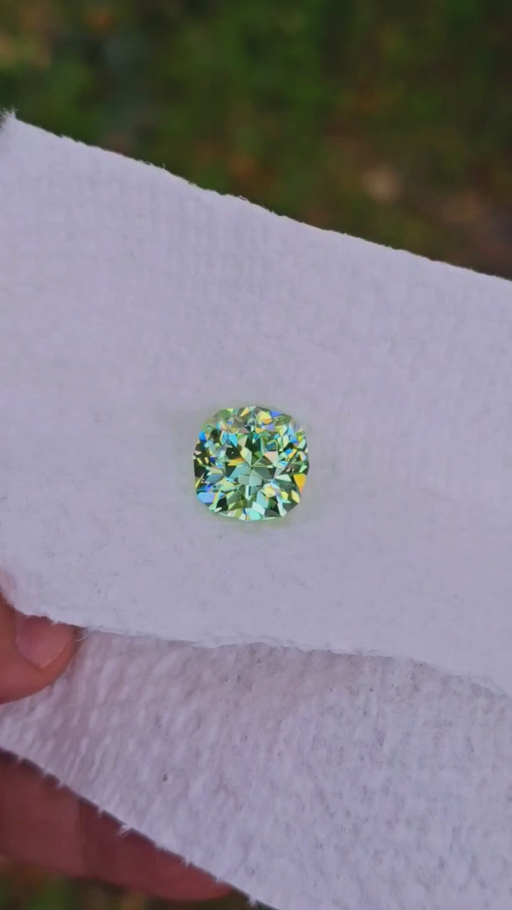 Green Lithium Tantalate, House Of Sylas Cushion Cut, 26.045 Carats