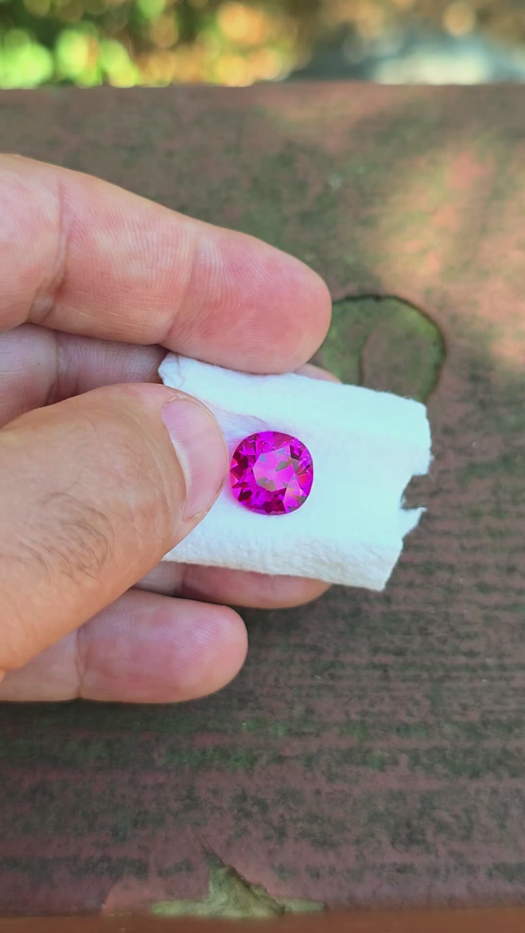 Neon Purple Lab Sapphire, Antique Cushion Cut, 7.32 Carats