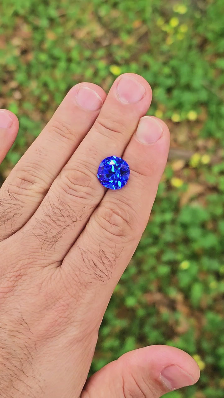 Djeva Fire Blue Lab Spinel, Antique Cushion Cut, 9.40 Carats