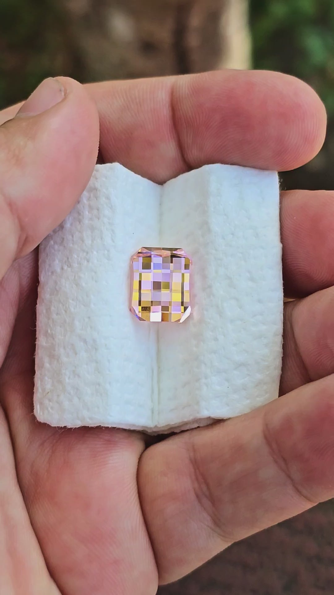 Padparadscha Erbium YAG, Pixel Rectangle Cut, 10.20 Carats