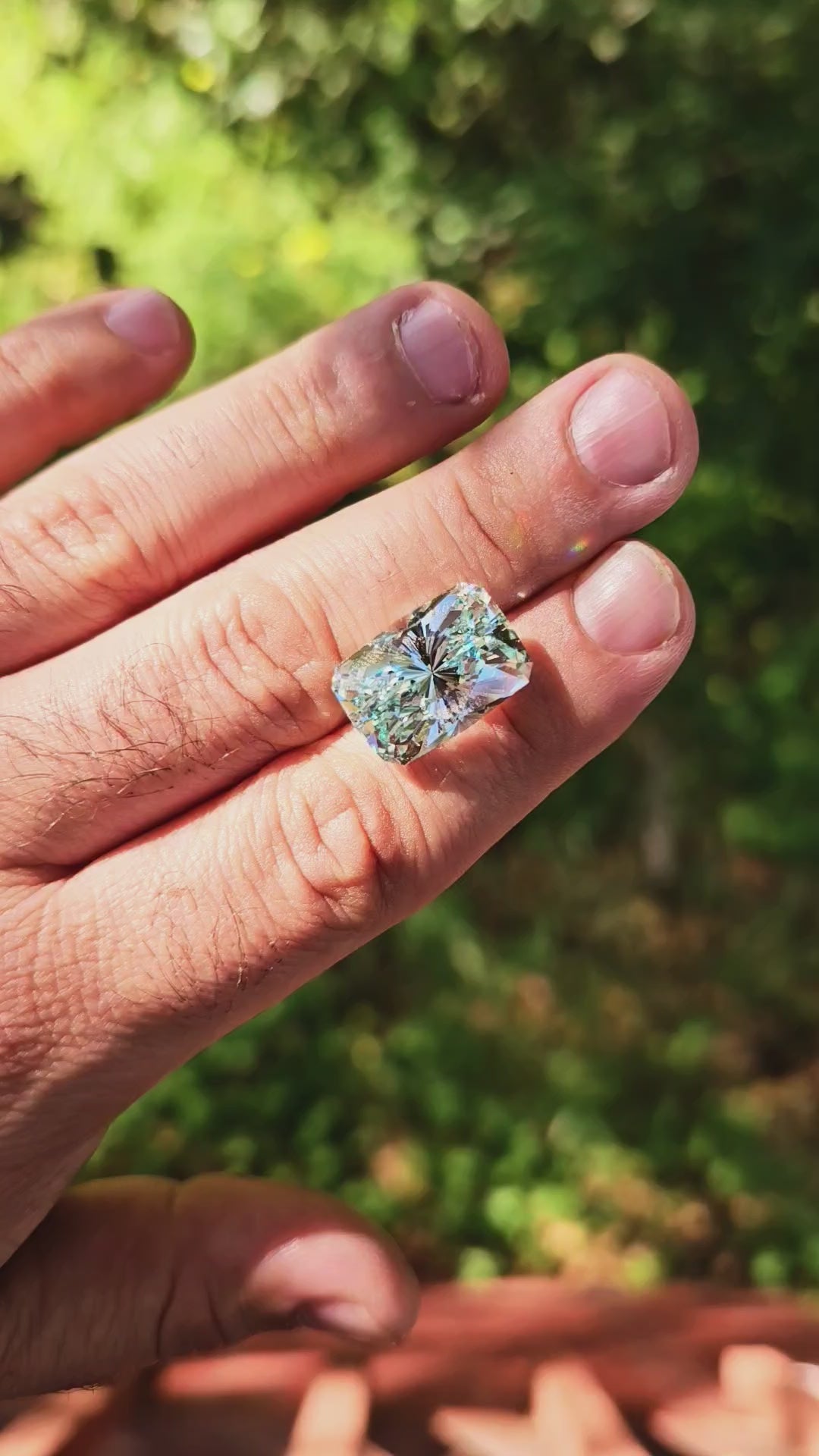 Aqua Colored Repurposed Laser Garnet, House Of Sylas Long Cushion Cut, 28.72 Carats