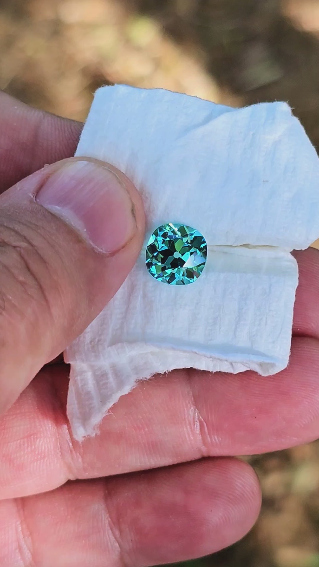 Bright Cobalt Teal Lab Sapphire, Antique Cushion Cut, 3.85 Carats