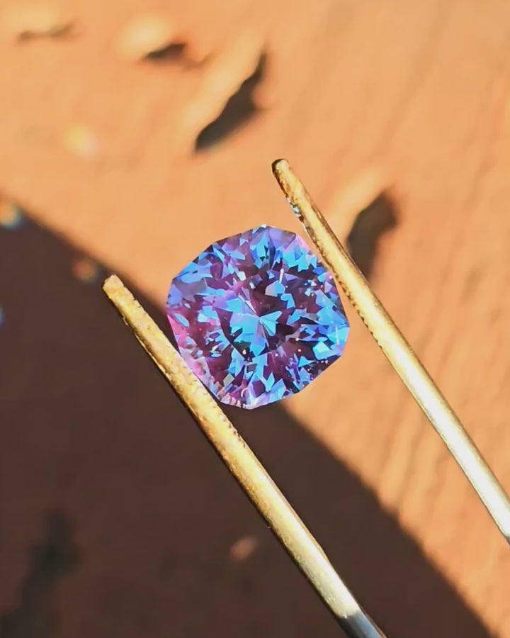 Cerulean Blue Lab Sapphire, House Of Sylas Cushion Cut, 7.5 Carats